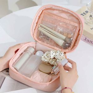 Sac de maquillage portable souple, grande capacité, trousse de toilette imperméable pour filles - Product Image 4