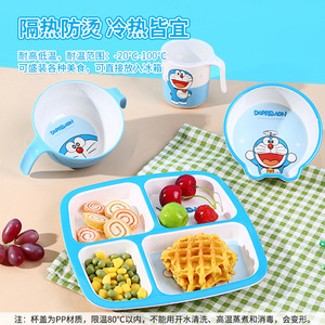 Doraemon Children's Divided Plate Melamine Square Cartoon Design Kids Dining Set - Product Image 5