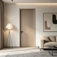 Porte intérieure contemporaine LT en MDF foncé écologique, surface finie, isolation phonique pour maison, chambre, salle de bain, entrepôt