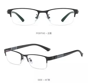 Half Rim Alloy Front Rim Flexible Plastic Temple Legs Optical Eyeglasses Frame for Men and Women Eyewear