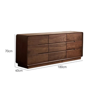 Commode moderne à 9 tiroirs en noyer noir américain, bois massif, durable, écologique, rangement de chambre à coucher pour les dossiers et les vêtements