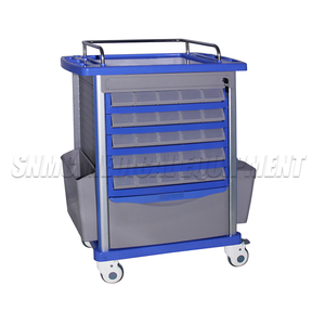 대형 수납 공간이있는 손잡이가있는 6 층 병원 의학 트롤리 양면 의료 트롤리 비상 트롤리 - Product Image 3