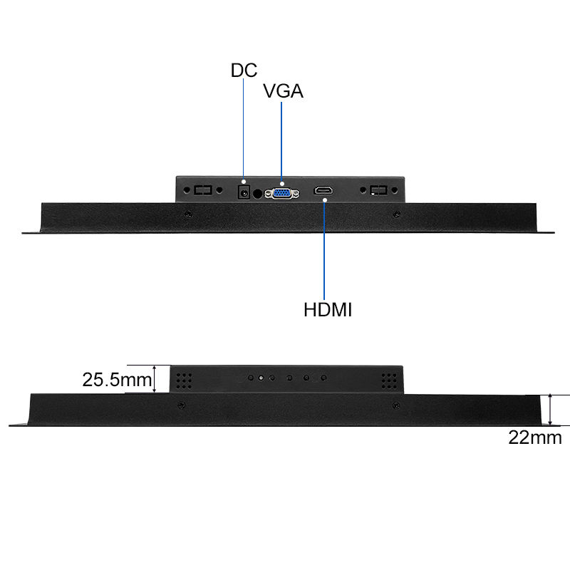 15.6 Inch IPS 1366*768/1920*1080 VGA Resistive Touch Screen Metal Case TFT Embedded OEM ODM Industrial LCD Monitor