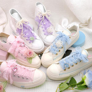 WEGOODZF, <span class=keywords><strong>cordones</strong></span> deportivos de estilo Ballet planos de 3 CM de ancho elásticos personalizados, <span class=keywords><strong>cordones</strong></span> de zapatos coloridos de alta calidad para <span class=keywords><strong>zapatillas</strong></span> informales para <span class=keywords><strong>mujer</strong></span> - Product Image 2