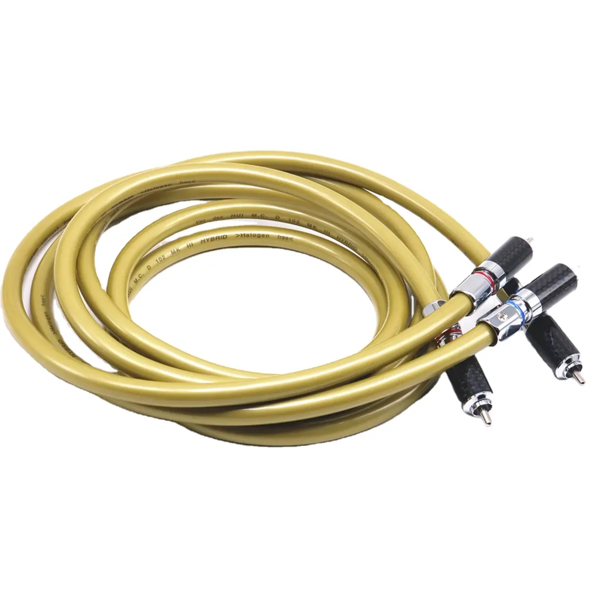 Signal Cordon Ligne YIVO 1 Paire Mâle RCA à RCA Salut-fin 2 Core OFC Bouclier Jaune PVC 8mm Étendre Haut-Parleur Fil Vidéo RCA Audio Câble