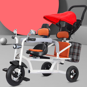 Poussettes jumelles légères et économiques, sièges doubles pour enfants, <span class=keywords><strong>tricycle</strong></span> pour enfants, deux places, autre <span class=keywords><strong>tricycle</strong></span> pour enfants <span class=keywords><strong>jumeaux</strong></span>, vélo à 3 roues - Product Image 4