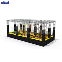 Parcours Ninja pour Adultes et Enfants Grande Échelle pour Parcs d'Attractions, Cage OCR, Mur d'Escalade Commercial, Tunnel de Fronçage, Balançoire Anneau