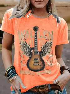 European American Style In-Stock Short Sleeve Nashville Dream Guitar T-Shirt Comfortable Summer Wear Custom Print Shirts - Product Image 2