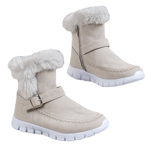 QF1 Botas de Nieve de Lona con Forro de Piel Cálidas y Elegantes para Otoño, Unisex, con Cierre Lateral, Cómodas, en Oferta - Product Image 1