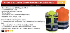 Gilet <span class=keywords><strong>di</strong></span> <span class=keywords><strong>Sicurezza</strong></span> Nero Riflettente ad Alta Visibilità con Gancio <span class=keywords><strong>sul</strong></span> Petto per Uniforme da Squadra - Product Image 6