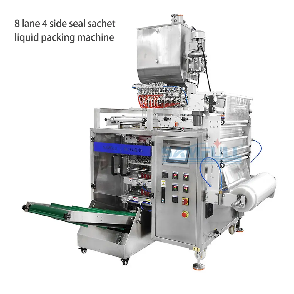 Vertical 4 sides seal bag ketchup ice candy ice lolly filling machine multilane liquid sachet automatic ice pop packing machine