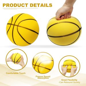 Balones de Baloncesto Silenciosos Personalizados, Juguetes Deportivos, Balón de Espuma Suave y Silencioso, Balón de Esponja Rebotante para Niños - Product Image 3