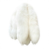 Vente en gros de queues de renard noires de luxe de 40 cm, grandes et moelleuses, porte-clés en fourrure de renard pas cher pour la décoration