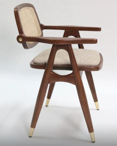 Silla de Ratán Hecha a Mano para Sala de Estar, Dormitorio, Asiento Decorativo Interior con Estructura de Madera Natural - Product Image 5