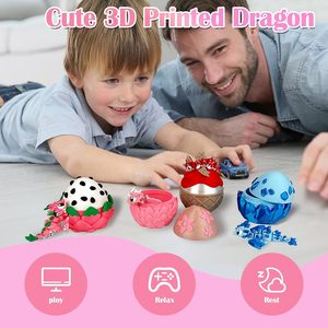 Adorable Dragón de Hielo Impreso en 3D con Huevo Glaciar, Mini Huevo de Dragón Misterioso, Juguete Coleccionable con Temática Glaciar de Plástico, Decoración - Product Image 2