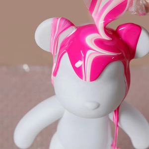 Toptan vinil ayı şekil DIY Graffiti heykeli sıvı ayı kiti sevimli beyaz sıvı ayı modeli boyama oyuncaklar çocuklar ve yetişkinler için - Product Image 2