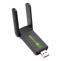 Adaptateur WiFi USB sans fil Realtek RTL8832AU 1800M avec pilote gratuit, 2,4 GHz 5 GHz AX1800, 2 antennes, multi-OS, externe, pour ordinateurs de bureau