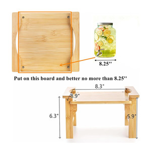 पानी के जूग ग्लास वाटर पिचर बेस में फिट बैठता है प्राकृतिक बांस पेय पदार्थ डिस्पेंसर स्टैंड - Product Image 4