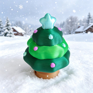 Porte-clés mini-cliqueur en forme de sapin de Noël imprimé en 3D, jouet de décompression créatif, cadeau de Noël - Product Image 5