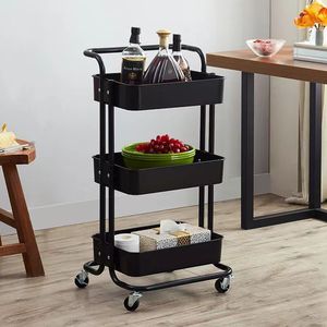 Factory Heavy Duty Metal Rolling Utility Cart <strong>Storage</strong> Rack Organizer with Wheels for <strong>Kitchen</strong> Bathroom Office Home <strong>Storage</strong> - Product Image 3