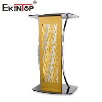 Ekintop Nuevo Diseño de Muebles para Escuela y Oficina, Atril de Vidrio y Hierro para Iglesia, Boda, Conferencias, Púlpito, Podio