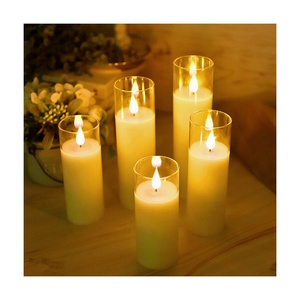 Bougie pilier à lumière chaude, fonctionnant sur piles, <span class=keywords><strong>rechargeable</strong></span>, décoration d'intérieur, bougie en verre <span class=keywords><strong>LED</strong></span> 3D blanche - Product Image 6