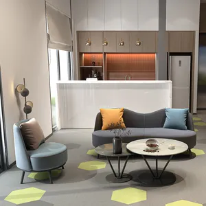 Modernes kreatives wellenförmiges kleines Sofa hellblaues modulares Kombinationsset für Home Office Hotel oder Hallen-Büromöbel