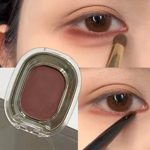 Paleta de sombras de ojos de un solo color Coral Brick, mate, resistente al agua, pigmentada, rojo marrón, polvo delineador de ojos, maquillaje Aegyo-sal para debajo de los ojos - Product Image 4