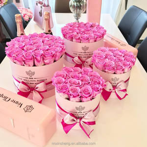 Fiori conservati rotondi su misura del fiore di rosa di infinito su misura rosa reale a forma di cupola all'ingrosso - Product Image 3