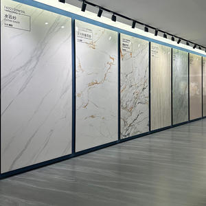 Azulejos de Porcelana con Aspecto de Mármol Altamente Pulido, Azulejos de Pared de Piedra Sinterizada Brillante de Lujo de Gran Tamaño, 3000 mm x 1000 mm, Aplicación <span class=keywords><strong>en</strong></span> Exteriores - Product Image 1