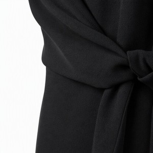 Robe Midi Femme Asymétrique à Manches Longues en Crêpe Mat 180 GSM, Col en V, Style Left Bank Paris, Vente en Gros, Personnalisation OEM - Product Image 2