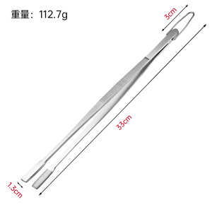 Stainless Steel Tweezers 33Cm Non Slip Handle For Grilling Meat And Steak Cooking Tools - Product Image 3