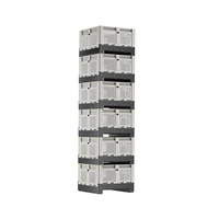 Caisses ventilées industrielles robustes Cnpallet pour le stockage d'aliments, de boissons, de légumes et de fruits - Palette en plastique HDPE pliable et repliable