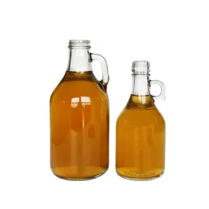 Glass Growler 2L bia Growler chai thủy tinh hổ phách và rõ ràng chai rượu vang 32oz 1L 1000ml 2000ml