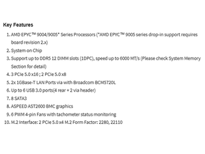 Placa Base para Servidor ATX MBD-H13SSL-N con un Solo Socket SP5, Compatible con DDR5, Entrega Rápida, Buen Precio, Serie EPYC 9004/9005 - Product Image 4