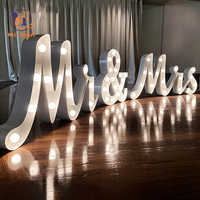 Lettres LED personnalisées en métal étanche MR&MRS, chiffres lumineux pour la décoration d'événements et les fournitures de fête