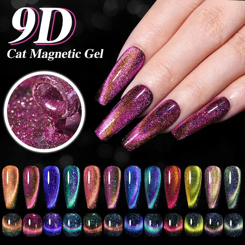 Wholesale Private Label 15ml OEM/ODM Nail Gel Polish Manufacturers Magic Magnetic Gel Polish Colors UV Cat Eye Gel