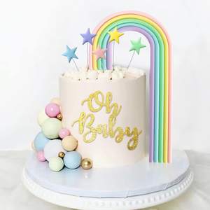 27 Piezas de Adornos para Pastel de Bolas Falsas con la Frase '<span class=keywords><strong>Oh</strong></span> Baby', Decoraciones Grandes para Pastel de Arcoíris para Baby Shower, Cumpleaños de Recién Nacido, Fiesta Temática de Bienvenida de Bebé - Product Image 5