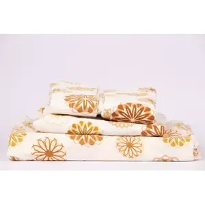 Juego de Sábanas de Franela de Primavera, Doble, 4 Piezas, Estampado Floral, Ropa de Cama Moderna para el Hogar - Product Image 1