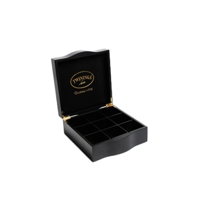 DS Handmade Matte Glossy <b>Black</b> Hot Stamping 9 Compartments Rectangle Tea Bag Can Packaging MDF Wooden <b>Box</b> for Tea Custom Order - Product Image 4