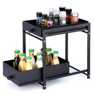 Kitchen Under Sink 2 Tier Sliding Cabinet Basket Organizer Drawer Pull Out Cabinet Organizer Rack