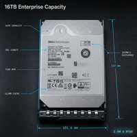 Serveur SAS 16 To WUH722016CL5200, Serveur HDD 16 To, Serveur de Stockage Extensible SAS d'Entreprise 16 To