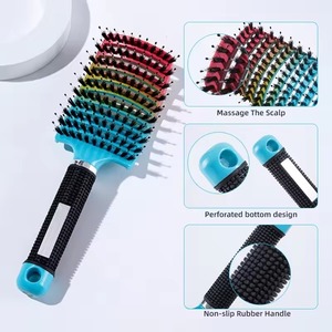 Peine Antiestático para el Cuero Cabelludo, Cepillo de Cerdas y Nylon Mixtas, Varios Colores para Peinar Cabello Mojado y Rizado - Product Image 4