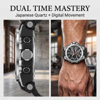 Jam Tangan Digital Karet Digital 8060 Kronograf Tahan Air 5BAR Alarm Multifungsi Olahraga Luar Ruangan Fashion Pria Logo Kustom