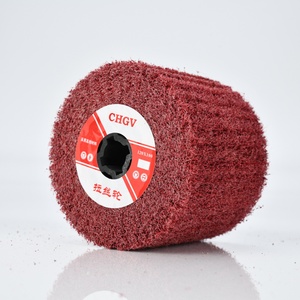 Rouleau abrasif non tissé rouge 120x100mm pour polissage et finition des métaux et acier inoxydable - Product Image 2