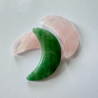Coussin pour les yeux en quartz en forme de lune Guasha Outil pour le visage Masque de traitement des yeux en pierre de quartz Grattoir pour la peau Compresse de glace de jade