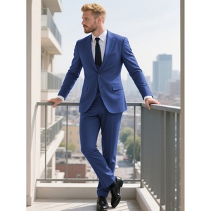 Trajes de Negocios para Hombre, Sofisticados, de 3 Piezas, Estilo Italiano, Corte Slim Fit, 100% Algodón, Antiarrugas, Transpirables, Resistentes al Viento, Tela Serge - Product Image 3