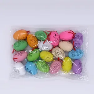 20 pz cartone animato in plastica da disegno dipinto da colorare <span class=keywords><strong>uova</strong></span> di Pasqua per i bambini - Product Image 1