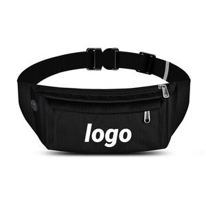 Cadeau d'entreprise promotionnel, sac banane en nylon personnalisable avec logo, avec poche pour téléphone - Product Image 1