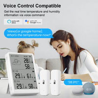 Nouveau Moniteur Intelligent Tuya WiFi de Température et d'Humidité avec Capteurs Sans Fil, Conception Rabattable, Matériau PC, Alimentation par Piles pour Usage Domestique et Hôtelier